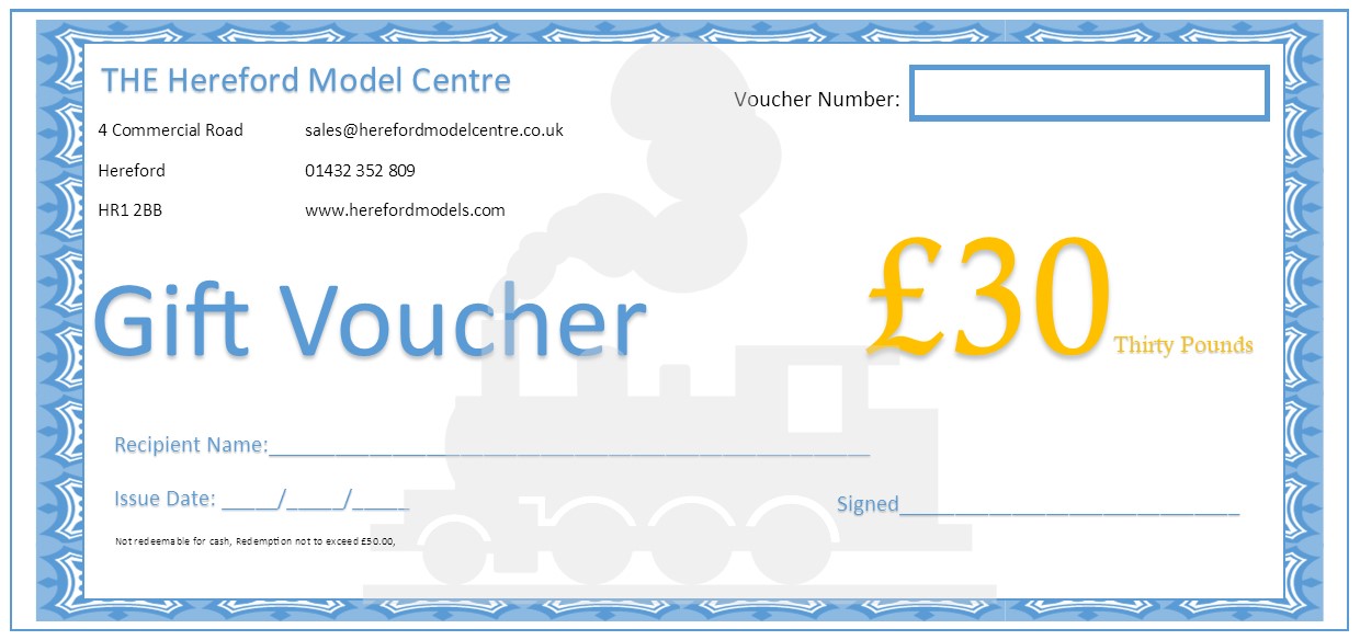 Hereford Model Centre £30 Voucher (image for) Hereford Model Centre £30 Voucher